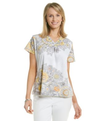 Alfred Dunner® V-Neckline with Jewels Knit Top