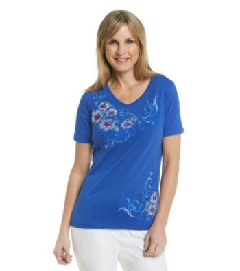 Breckenridge® V-Neck Embellished Tee