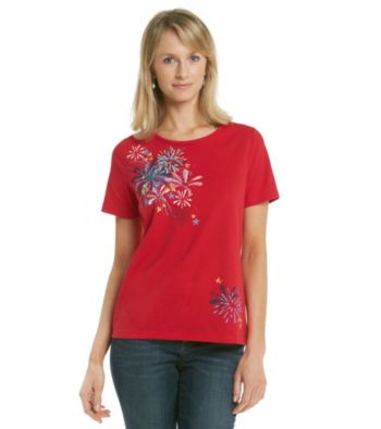 Breckenridge® Petites' Crewneck Fireworks Tee