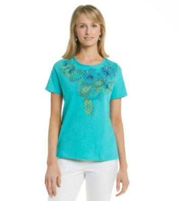 Breckenridge® Petites' Crewneck Embellished Tee