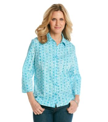 Studio Works® Petites' Woven Ocean Dots Shirt