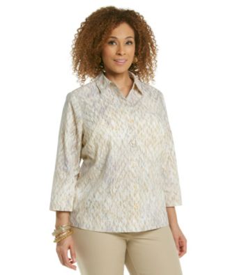 Studio Works® Plus Size Woven Yellow Chain Shirt