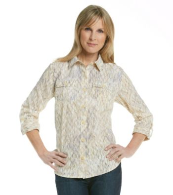Studio Works® Petites' Woven Yellow Chain Shirt