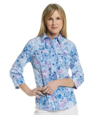 Studio Works® Petites' Woven Animal Print Shirt