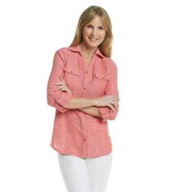 Studio Works® Linen Blend Roll Tab Shirt
