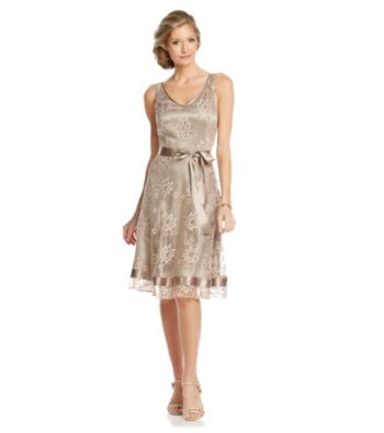 Tahari by Arthur S. Levine® Lace Ribbon Hem Dress