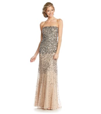Adrianna Papell® Strapless Long Beaded Gown
