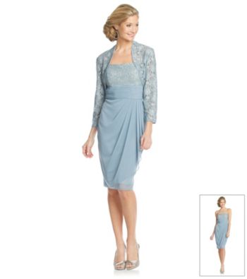 Cachet® Lace Chiffon Bolero Jacket Dress
