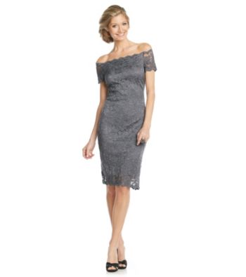 Marina Lace Scallop Hem Dress