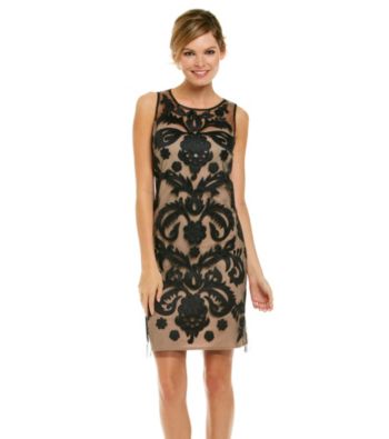 Marina Applique Mesh Lace Dress