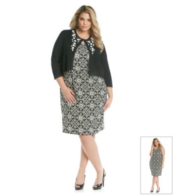 Jessica Howard® Plus Size Applique Sweater Dress