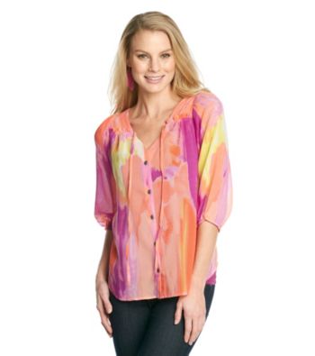 Nine West Jeans Carmindy Printed Sheer Blouse