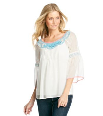 Nine West Vintage America Collection® Costa Embroidered Peasant Top