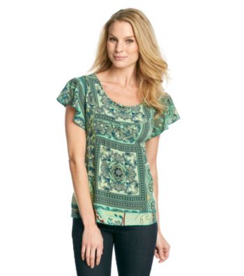 Oneworld Flutter Sleeve Babydoll Top