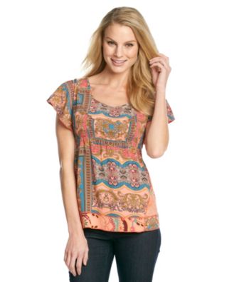 Oneworld® Flutter Sleeve Babydoll Top