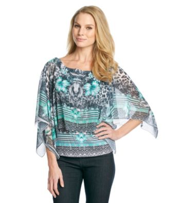 Oneworld® Printed Tank with Sheer Overlay
