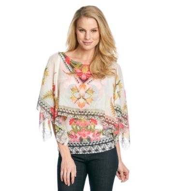 Oneworld® Printed Tank with Sheer Overlay