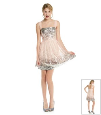 Emerald Sundae® Juniors' Blush Sequin Party Dress