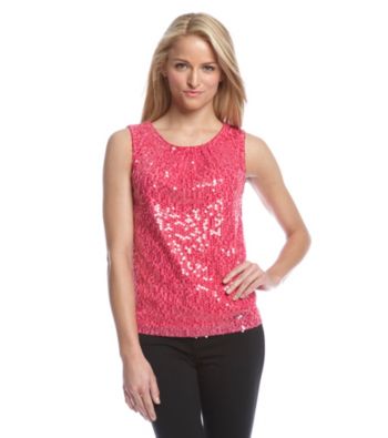 Calvin Klein Pleat Neck Sequin Cami