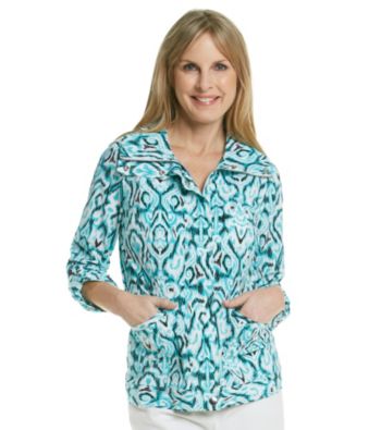 Laura Ashley® Petites' Ikat Printed Weekend Jacket