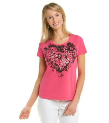 Laura Ashley® Pink Rose Applique Tee