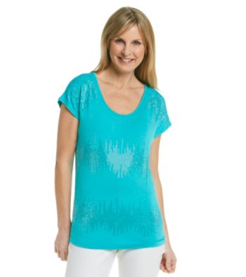 Laura Ashley® Abstract Studded Stripe Tee