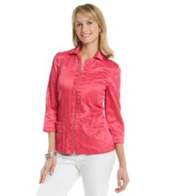 Laura Ashley® Pink Ruched Placket Jacket