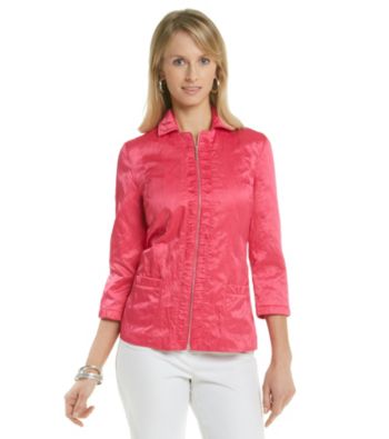 Laura Ashley® Petites' Pink Ruched Placket Jacket
