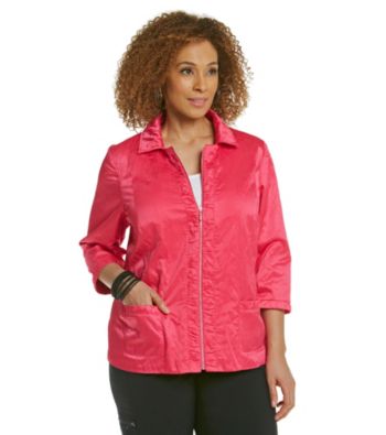Laura Ashley® Plus Size Pink Ruched Placket Jacket
