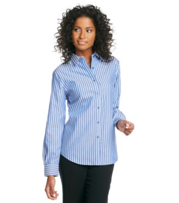 Jones New York Signature® Blue And White Striped Basic Shirt