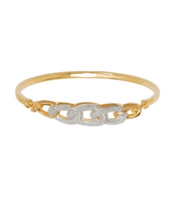 18K Gold-Over-Brass Woven Bangle Bracelet