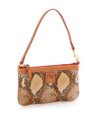 Dooney & Bourke® Tan Python Large Slim Wristlet