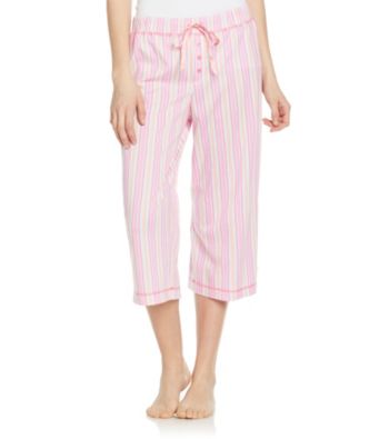 KN Karen Neuburger Knit Capris - Peony Pink Stripe