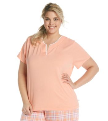 KN Karen Neuburger Plus Size Henley Top