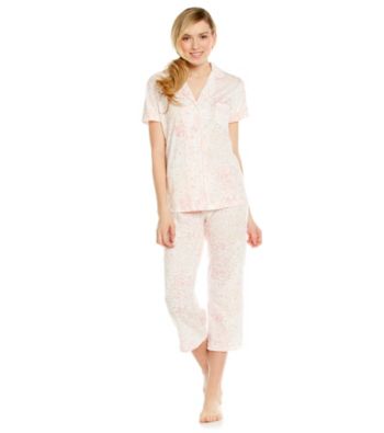 Dearfoams Knit Capri Pajama Set - Pink Ditsy