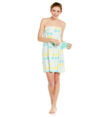 Dearfoams Shower Wrap Dot Puff Set