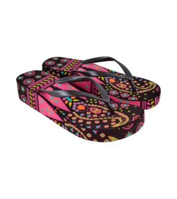 MUK LUKS® Boho Paisley Wedge Flip Flops