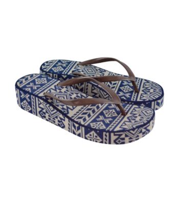 MUK LUKS®Southwest Fairisle Wedge Flip Flops