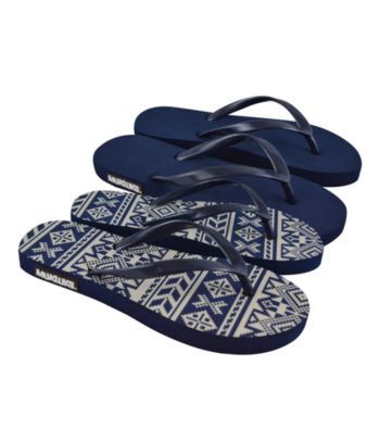 MUK LUKS® Southwest Fairisle Flat Flip Flops 2Pair Packs