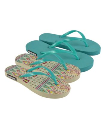 MUK LUKS® Boho Multi Flat Flip Flops 2Pair Packs
