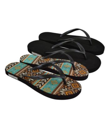 MUK LUKS® Southwest Multi Flat Flip Flops 2Pair Packs