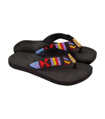 MUK LUKS® Black Lupe Sport Flip Flops