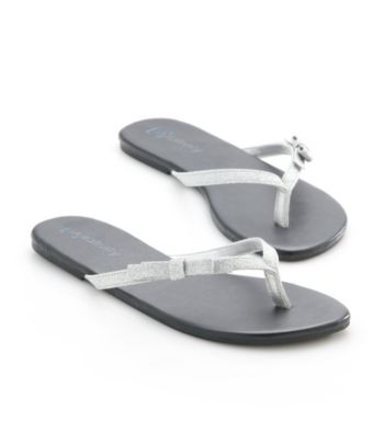 Relativity® Glitter Flip Flops with Bow