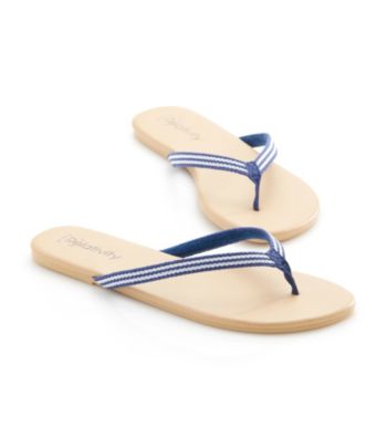 Relativity® Striped Webbed Flip Flops