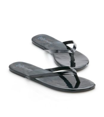 Relativity® Black Patent Flip Flops