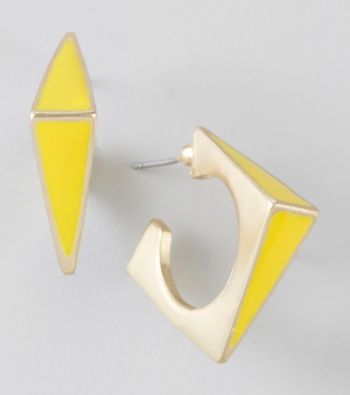 Relativity® Yellow/Goldtone Square Post Earrings