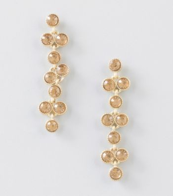 Relativity® Orange/Goldtone Two Bead Pear Shaped Drop Earrings