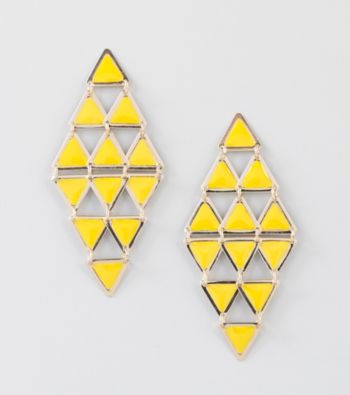 Relativity® Yellow/Goldtone Triangle Chandelier Earrings