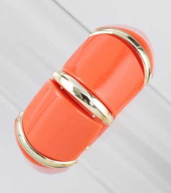 Relativity® Orange/Goldtone Wide Stretch Bracelet
