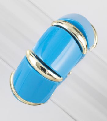 Relativity® Blue/Goldtone Wide Stretch Bracelet